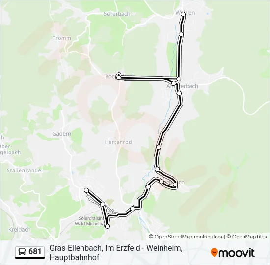 681 Bus Line Map