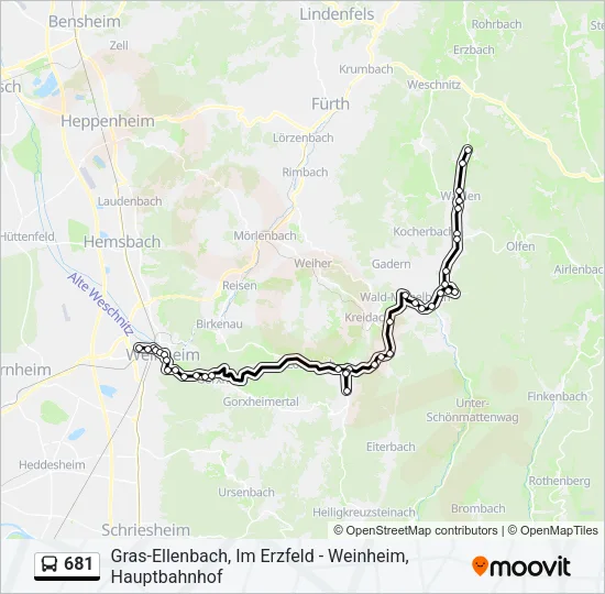 681 Bus Line Map