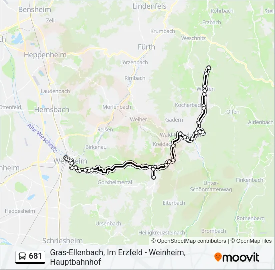 681 Bus Line Map