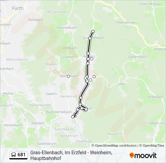 681 Bus Line Map