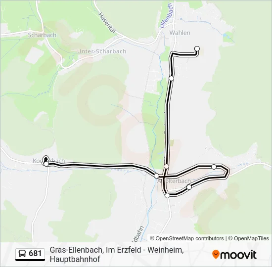 Автобус 681: карта маршрута