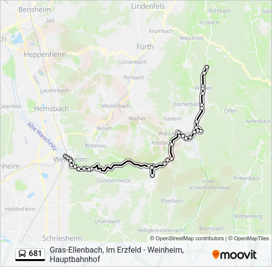 681 Bus Line Map