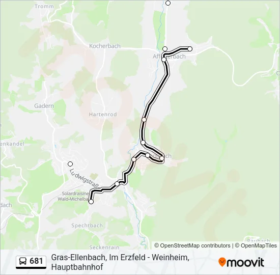 681 Bus Line Map