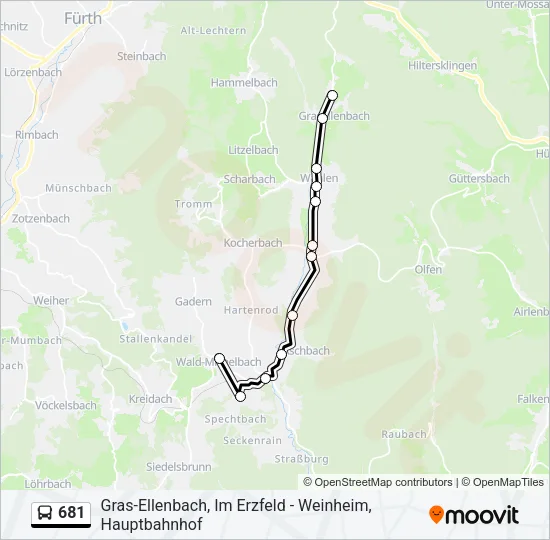 681 Bus Line Map