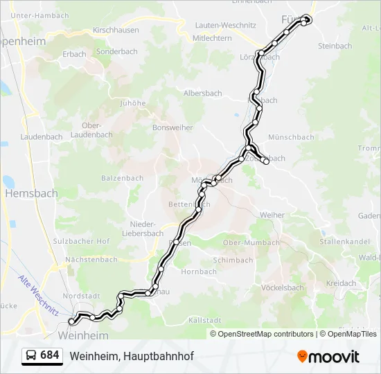 684 Bus Line Map