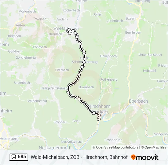 685 Bus Line Map