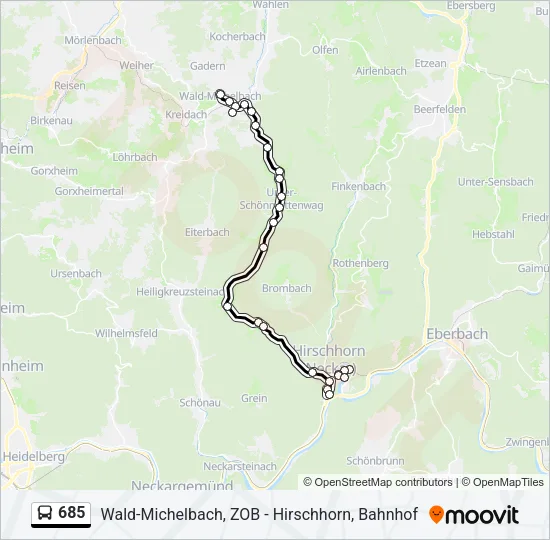 685 Bus Line Map