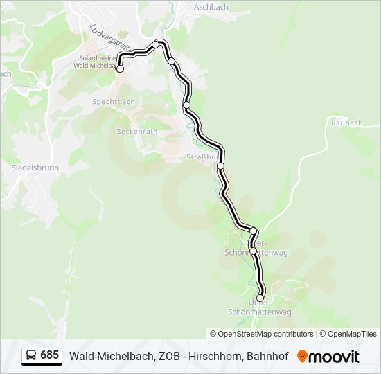 685 Route: Fahrpläne, Haltestellen & Karten - Unter-Schönmattenwag ...