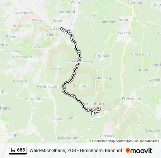 685 Bus Line Map
