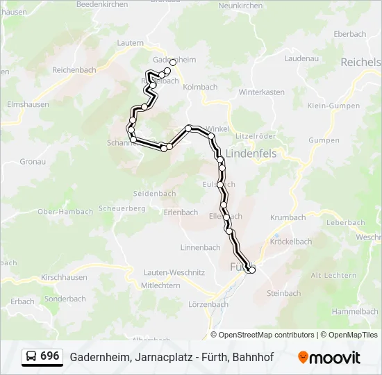 696 Bus Line Map