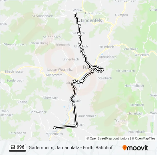 696 Bus Line Map