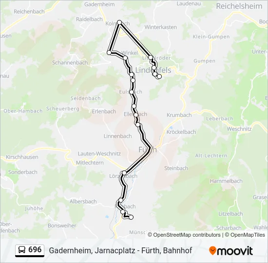 696 Bus Line Map