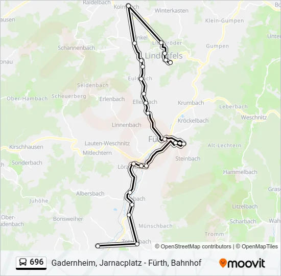 696 Bus Line Map