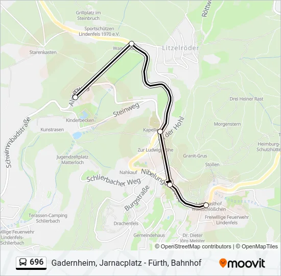 696 Bus Line Map