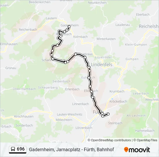 696 Bus Line Map