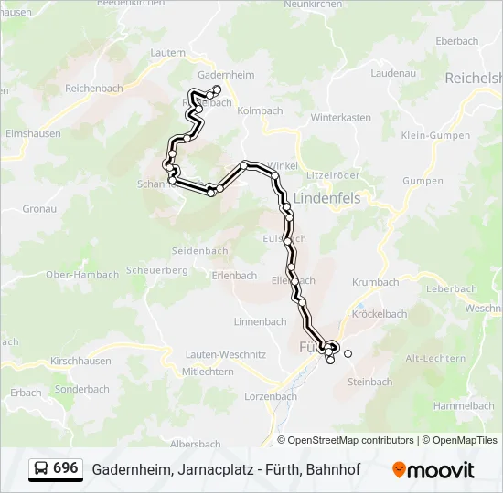 696 Bus Line Map