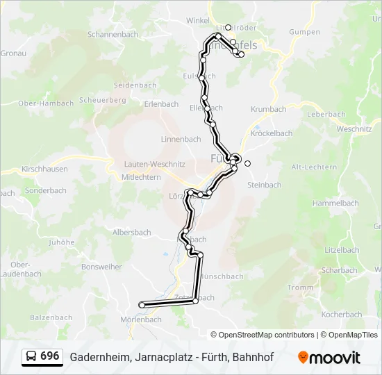 696 Bus Line Map