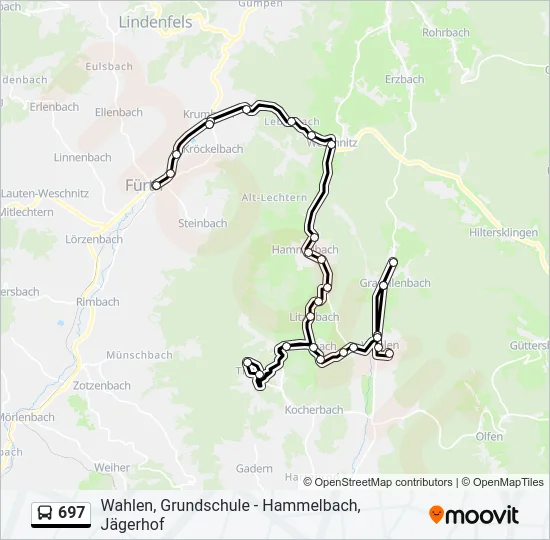 697 Bus Line Map