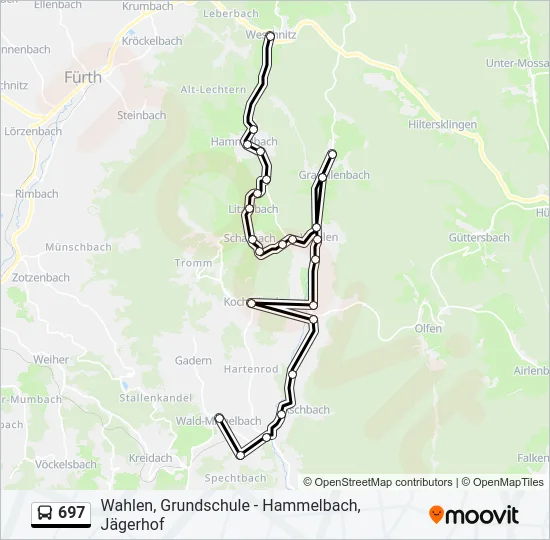 697 Bus Line Map