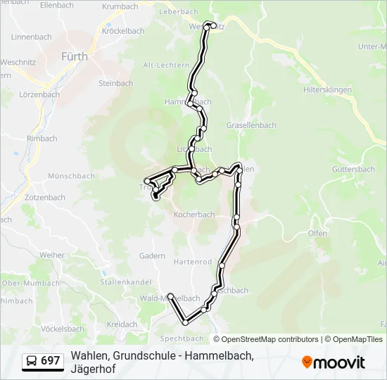 697 Bus Line Map
