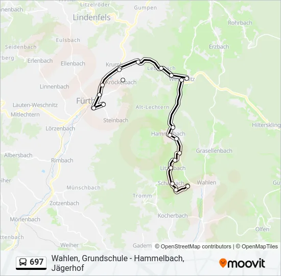 697 Bus Line Map