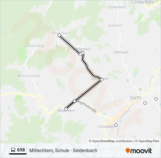 698 Bus Line Map