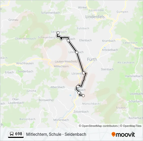 698 Bus Line Map