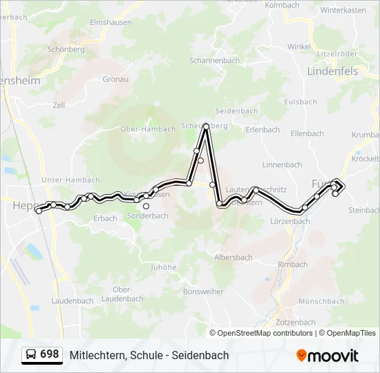 698 Bus Line Map