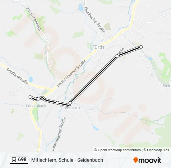 698 Bus Line Map