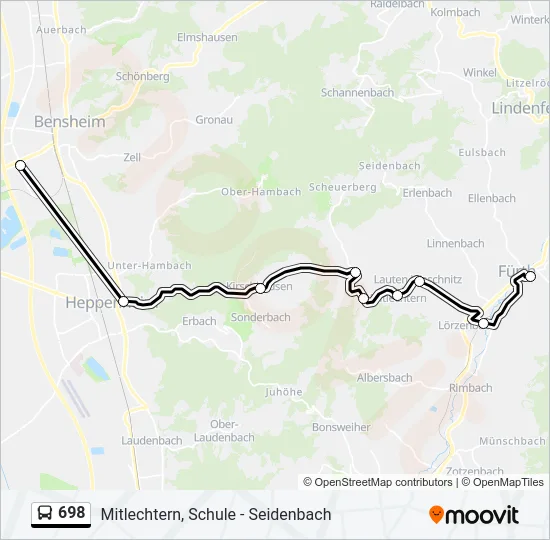 698 Bus Line Map