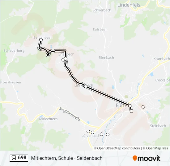 698 Bus Line Map