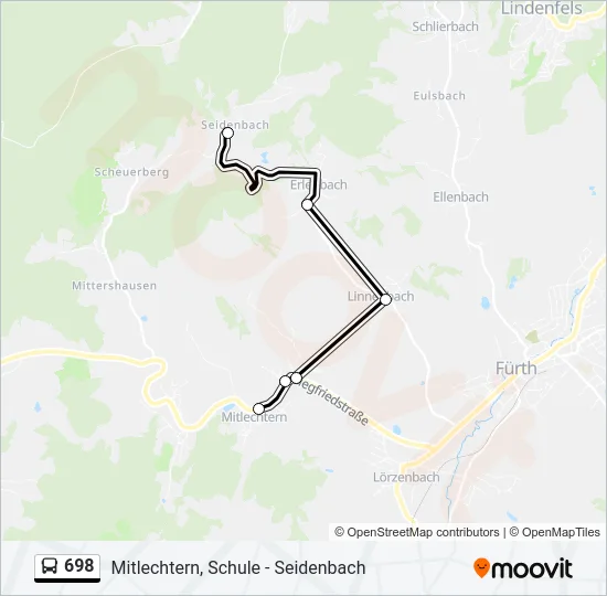 698 Bus Line Map