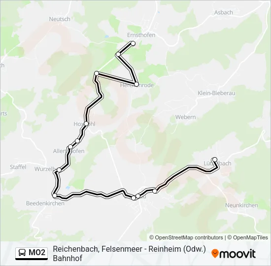 MO2 Bus Line Map