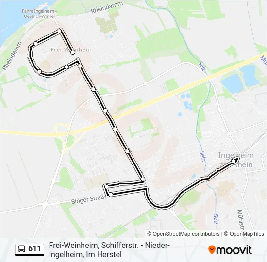 611 Bus Line Map