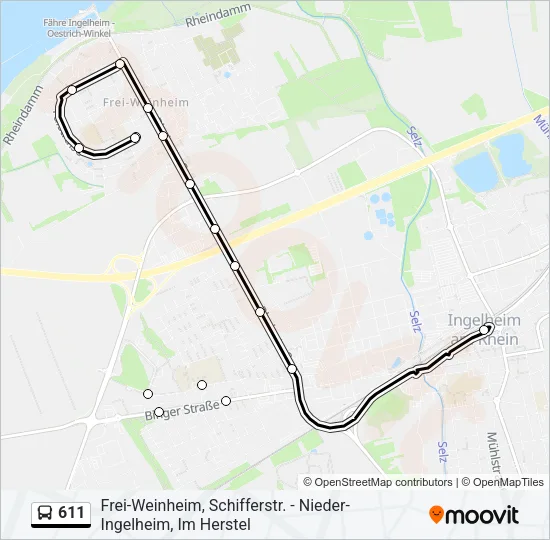 611 Bus Line Map