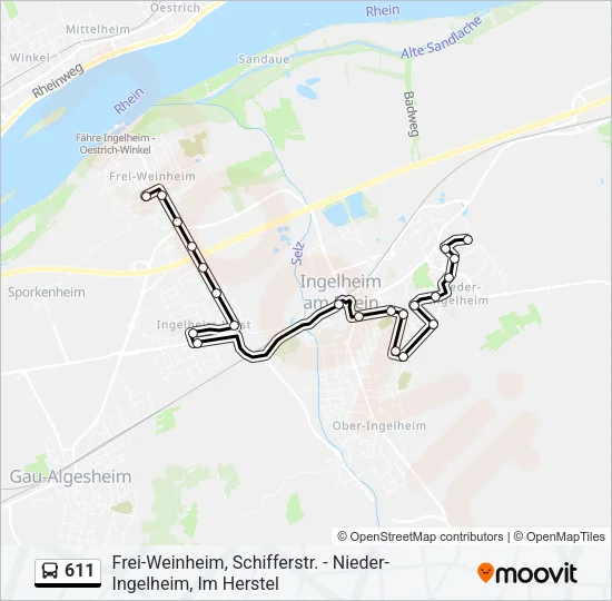 611 Bus Line Map