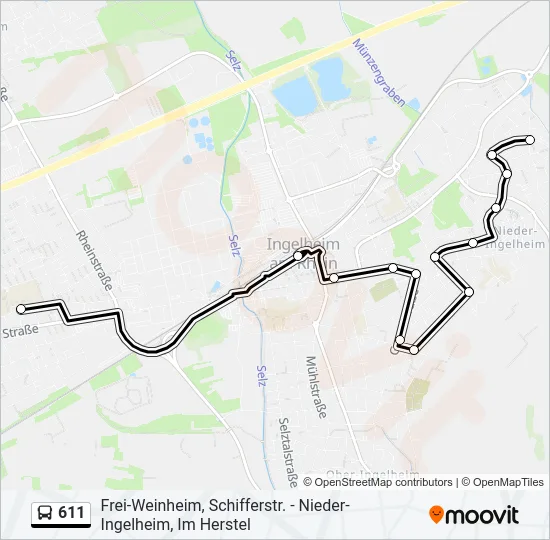 611 Bus Line Map