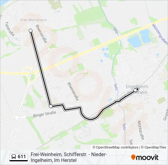 611 Bus Line Map