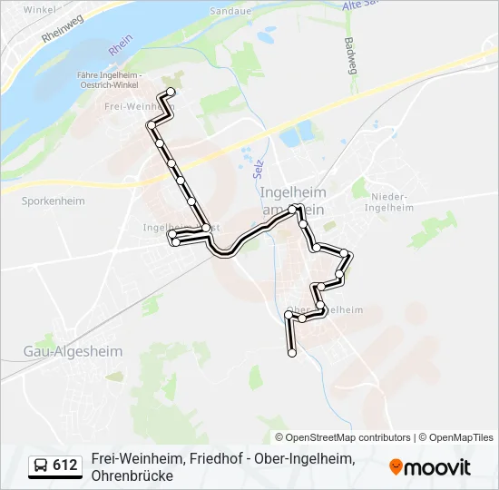 612 Bus Line Map