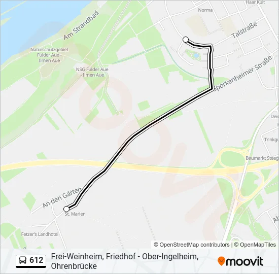 612 Bus Line Map
