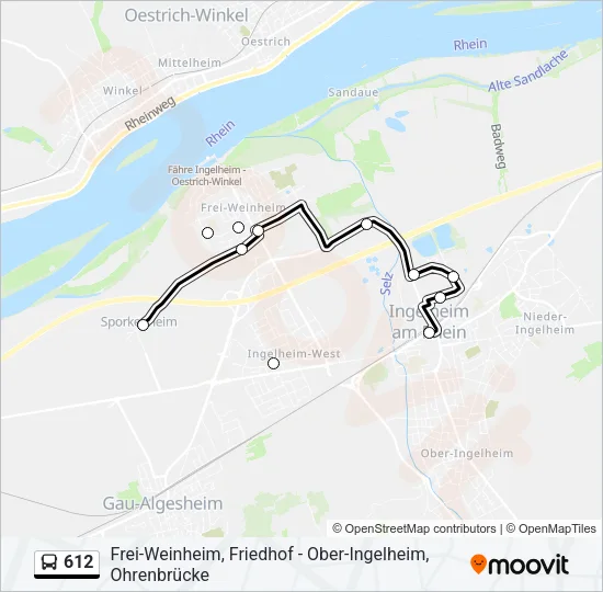 612 Bus Line Map