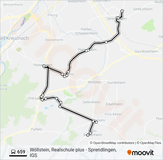 659 Bus Line Map