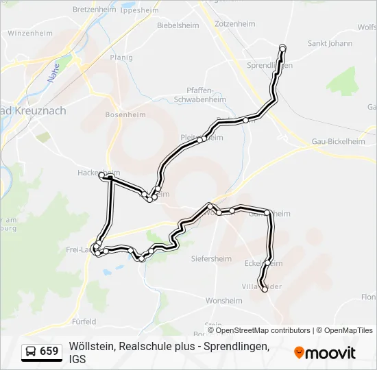 659 Bus Line Map