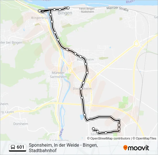 601 Bus Line Map