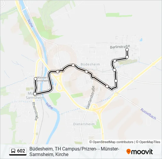 602 Bus Line Map