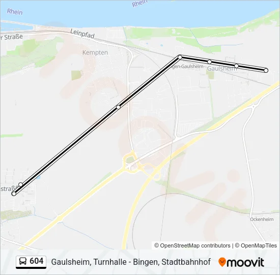 604 Bus Line Map