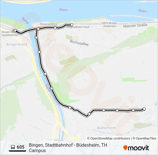 605 Bus Line Map
