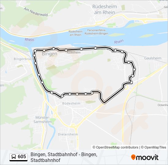 605 Route Schedules, Stops & Maps Bingen, Stadtbahnhof (Updated)