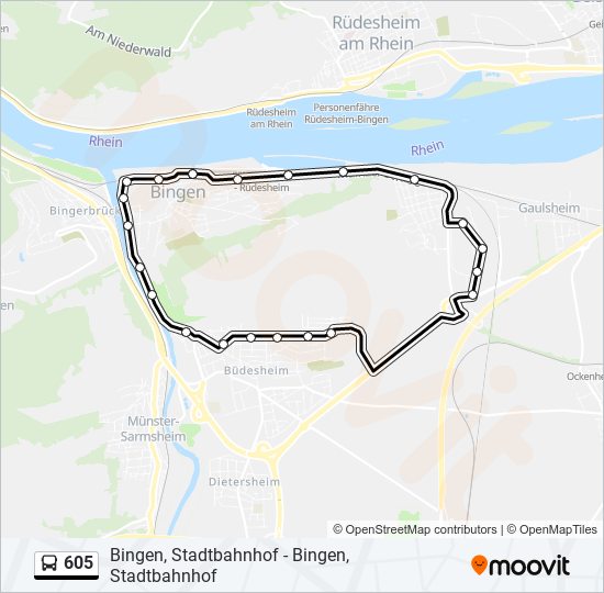605 Route Schedules, Stops & Maps Bingen, Stadtbahnhof (Updated)