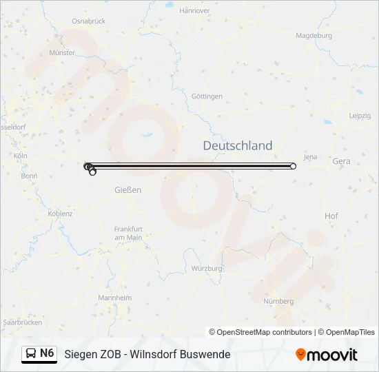 N6 Bus Line Map